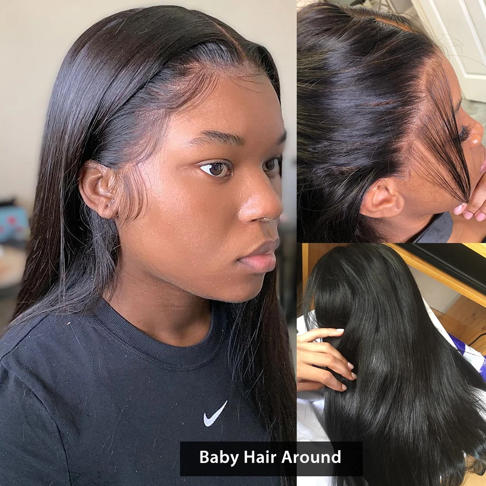 

Karizma 13X6 Straight Lace Front Wig 150 Density Remy Straight Brazilian Human Hair Glueless Lace Frontal Wigs For Black Women
