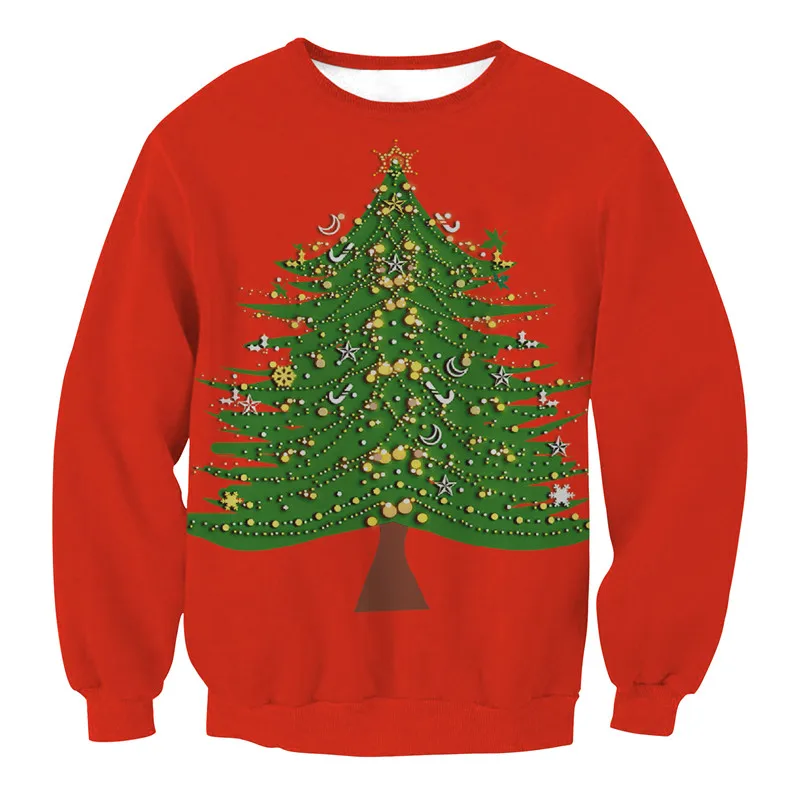 Sweater 14 Унисекс, мужские и женские,, уродливые Рождественские свитера для женщин, с принтом, круглый вырез, свободный женский свитер, Осень-зима, топы, одежда на Рождество, большие размеры - Цвет: Sweater 14
