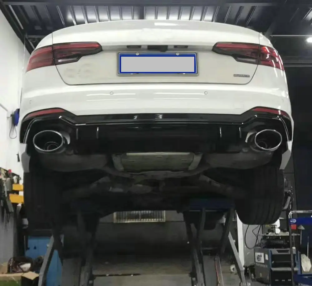 RS4 комплекты кузова автомобиля PP авто задний бампер для A4 2017 2019 + диффузор/+