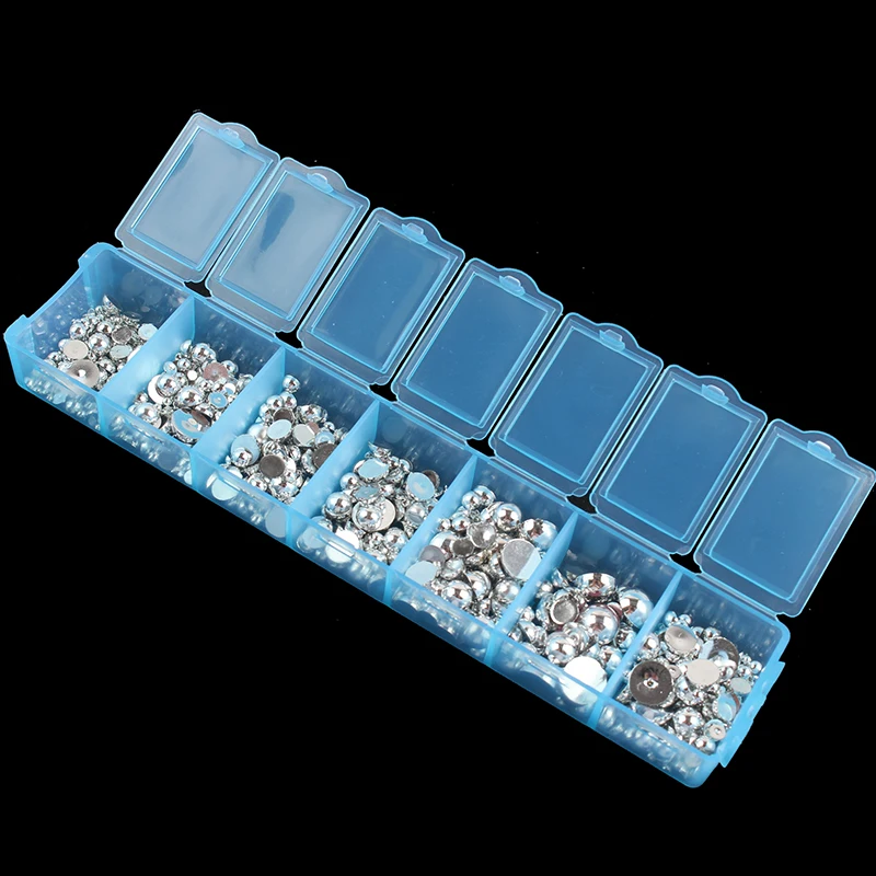 7 отделений задний Чехол Прозрачный Пластиковый пустой контейнер для Стразы