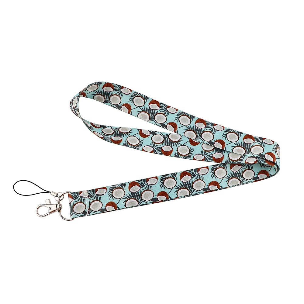 

SP1249 Cute Fruit Coconut Lanyard For Keys Cute Phone Straps ID Card Passport Gym USB Badge Holder Keychain Lanyards Neck Straps