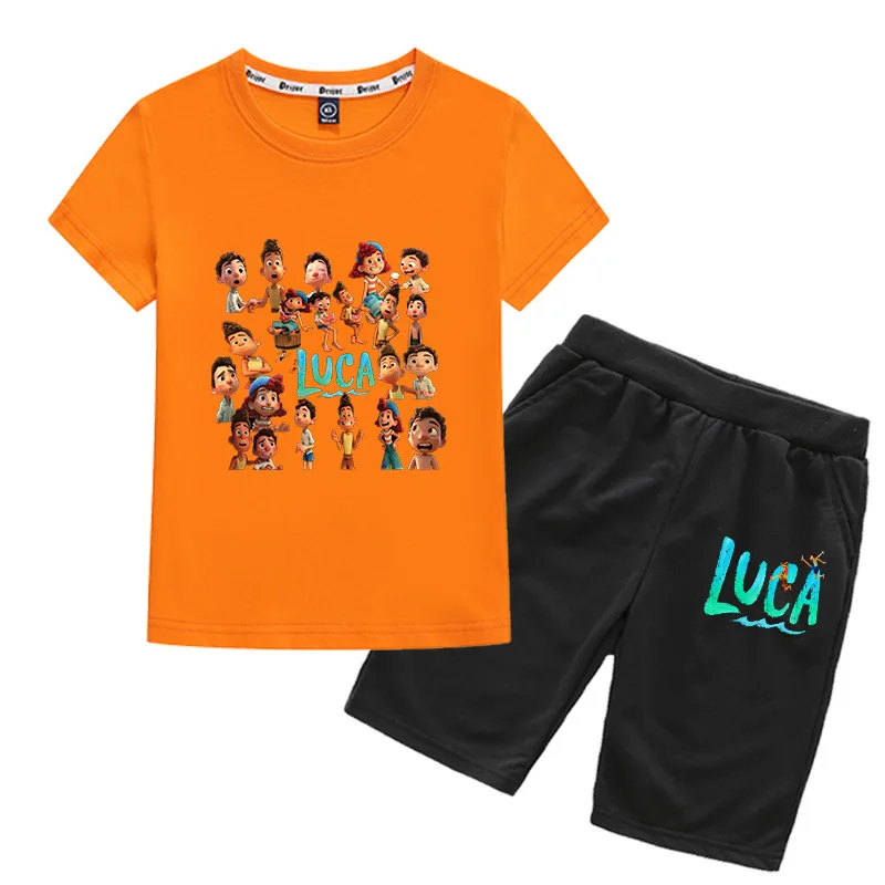 

Boys Boutique Outfits New Cartoon Luca Clothing Set Kids Boy Cotton O-neck Tshirts Shorts 2pcs Sets Toddler Girls Summer Clothes