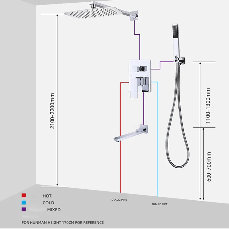 

Tropical Shower System Rain Shower Head Combo Wall Mounted Bathroom Faucet Mixer Stainless Steel Panels Polished 400x250mm Bath