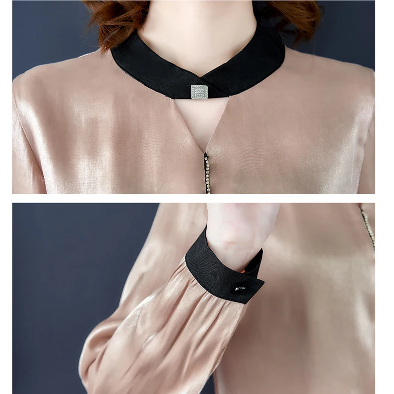 

2021 New Fashion Long Sleeve Solid Women Blouse Tops OL Pullover Plus Size Chiffon Blouse Women Shirt Chemisier Femme 6934 50