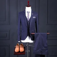 male suit three pieces set 2020 new style groom costume homme mariage slim fit striped suit business professional casual suit