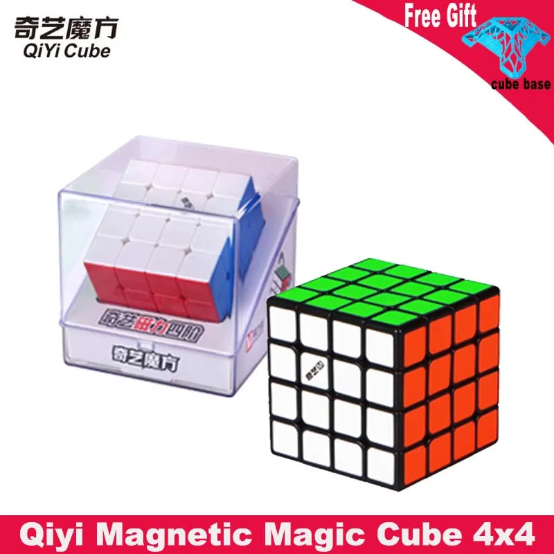 

Qiyi Magnetic Black Magic Cube 4x4 Mofangge 4x4x4 MS Speed Cube stickerless Magnets cubo magico Educational Toys
