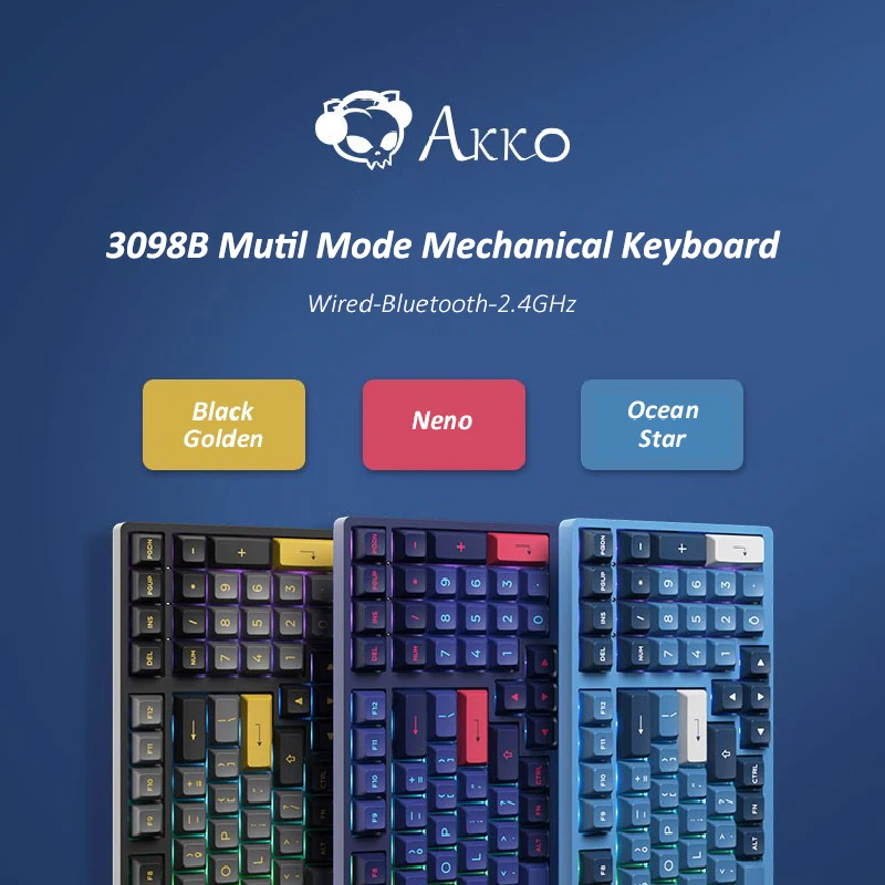 

Original AKKO 3098B Multi-Mode Mechanical Gaming Keyboard Hot Swappable CS Switch PBT ASA Double Shot Keycaps