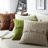 yiruio scandinavian style cushion cover 100 cotton fried dough twist stripe paisley middle button design sofa throw pillow case