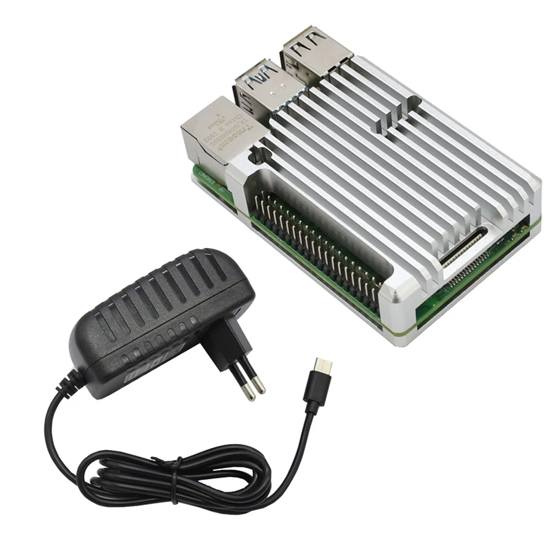 for Raspberry Pi 4B 4G RAM DIY Kit Support 2.4 / 5.0 GHz WIFI Bluetooth with Aluminum CNC Alloy Protective Silver 5V 3A Powe | Компьютеры