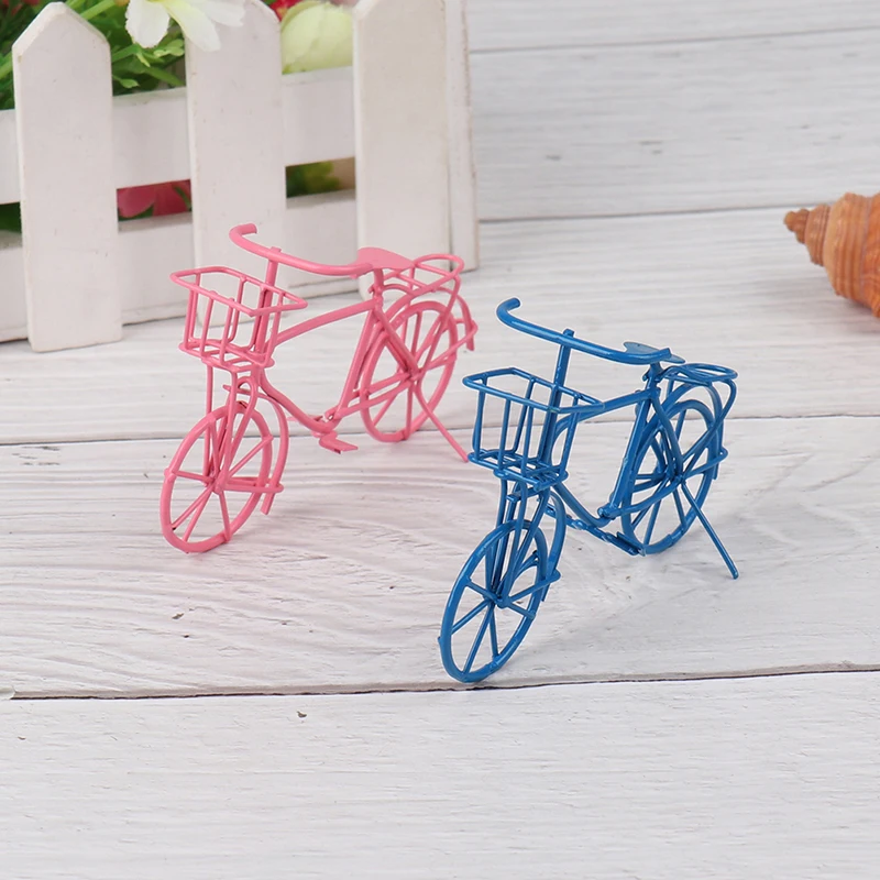 

Hot sale 1:12 Dollhouse Miniature Bike Metal Bicycle Doll Garden Decor Early Model Toy