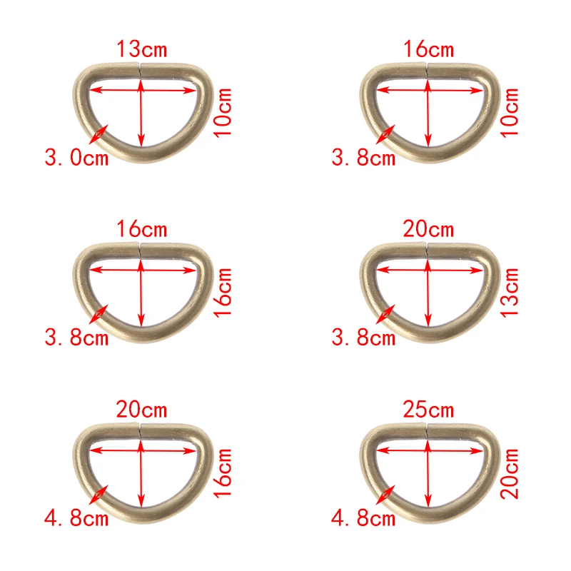 10 шт. золотые неспаянные D образные кольца Регулируемая пряжка для рюкзака
