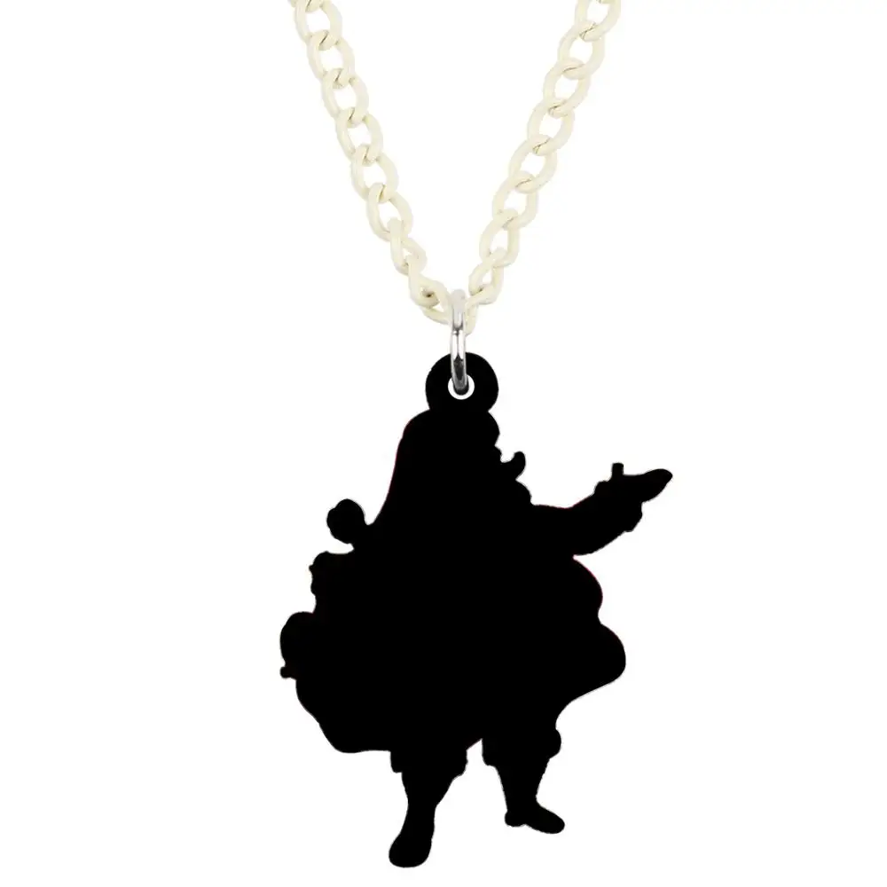 Bonsny Acrylic Christmas Anime Santa Claus Necklace Pendant Sweet Festival Jewelry Lady Girl Teen Kid Charm Decoration Gift 2019 | Украшения