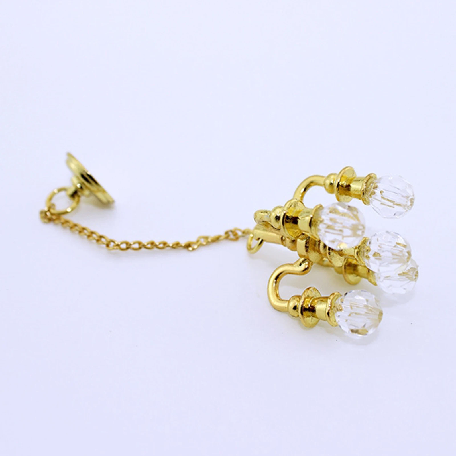 

1pc Mini Golden Dollhouse Chandelier Furniture DIY Home Toys Can Not Light