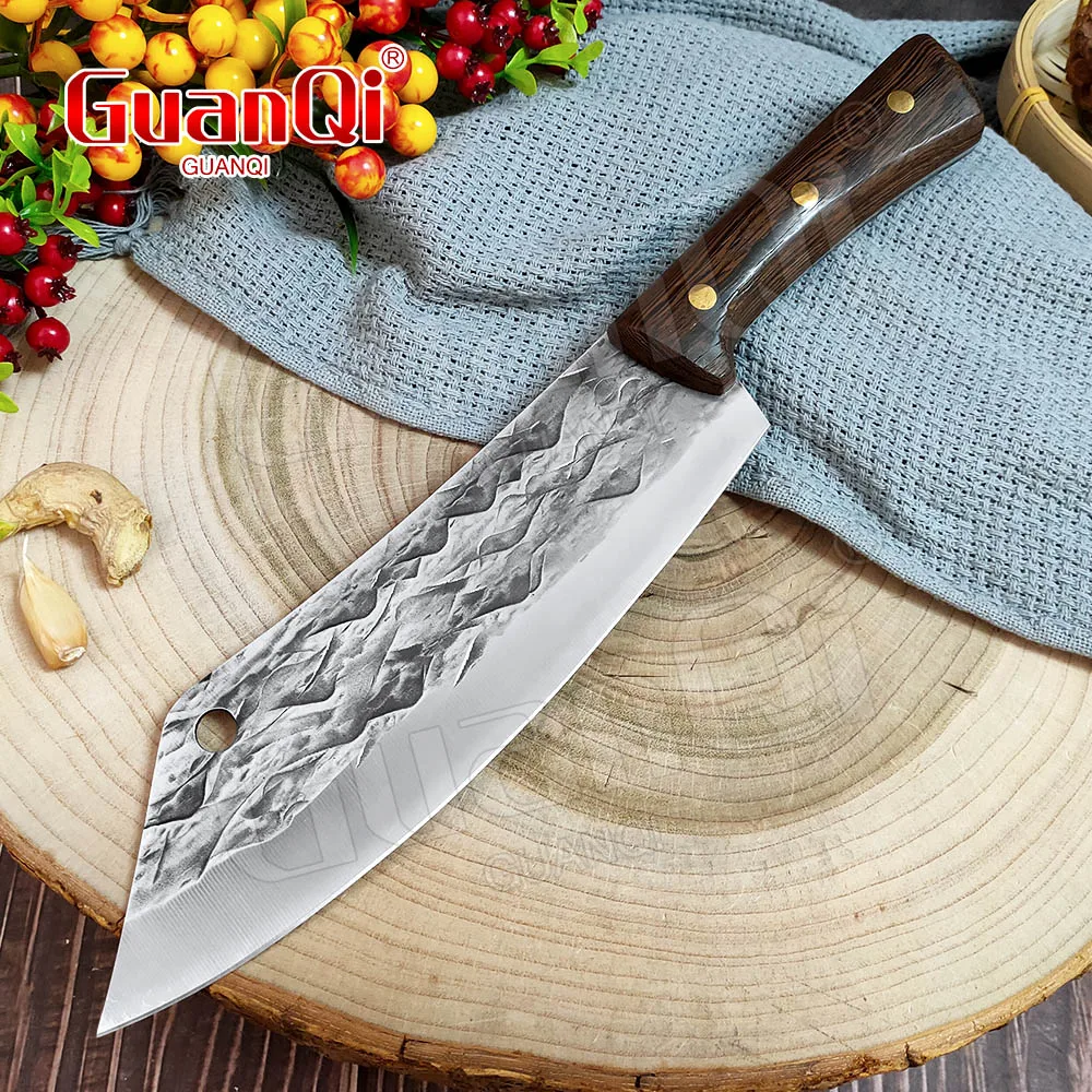 8 In Handmade Forged Kitchen Meat Cleaver Stainless Steel Chef Knife Hammer Butcher Chopping High Carbon | Дом и сад
