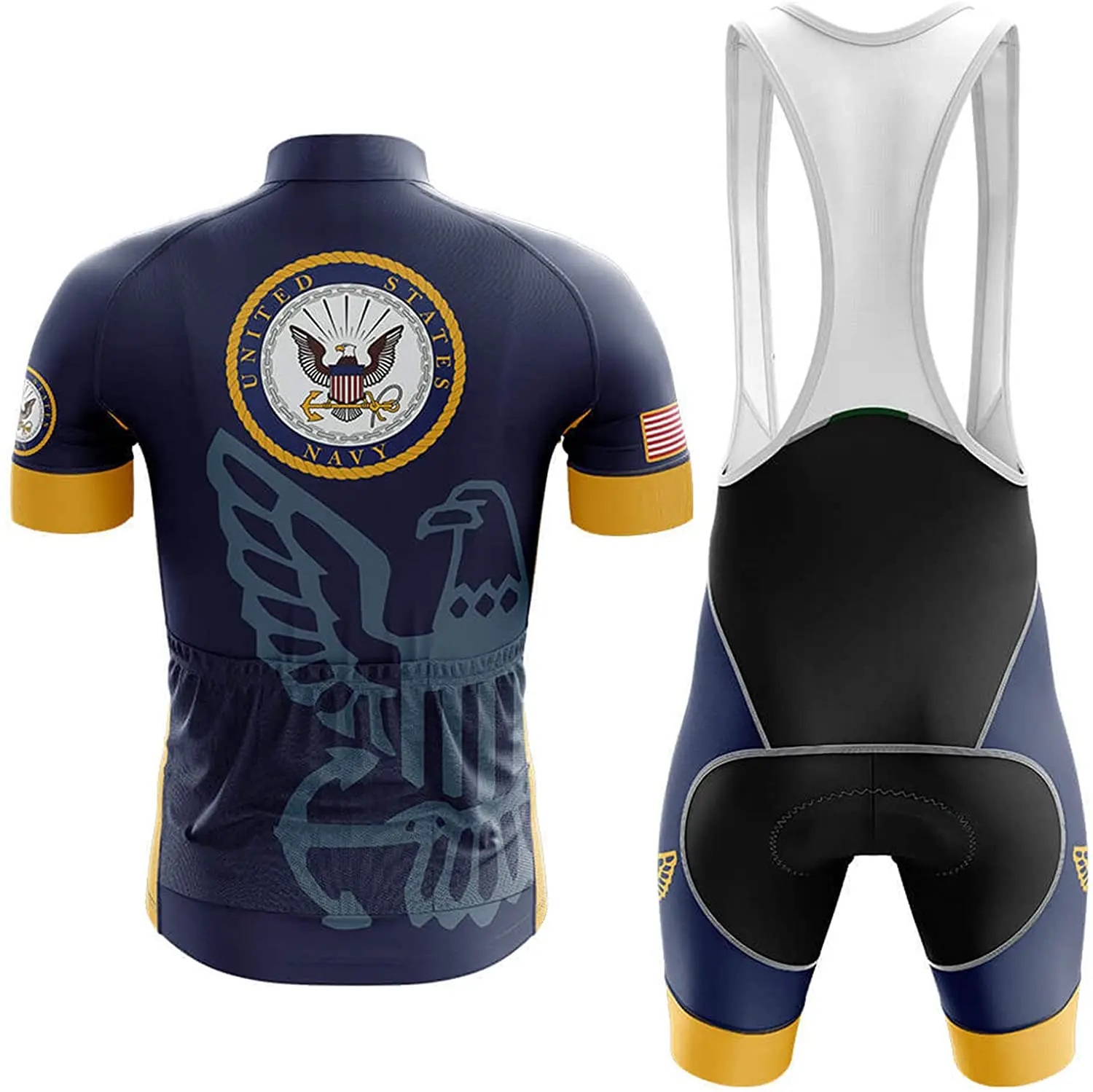 

U.S Navy Veteran Cycling Jerseys Bib Sets Short Sleeve 2021 Men MTB Road Biking Clothes Quick Dry Jacket,Breathable Blue Suit