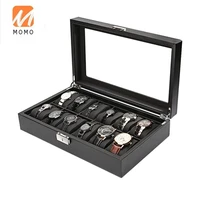 leathercarbon fiber watch display box jewelry storage box luxury organizer for rings bracelet caja de reloj boite de montre
