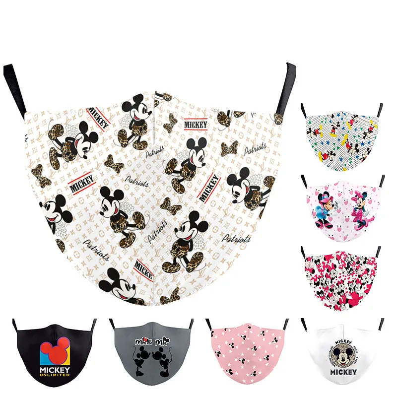 Маски с мультяшным принтом мыши дышащие маски для лица моющиеся тканевые рта