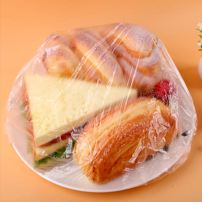 

100pcs Retractable Food Grade Disposable Household Fresh Wrap Refrigerator Leftovers Fruit Preservation Cover