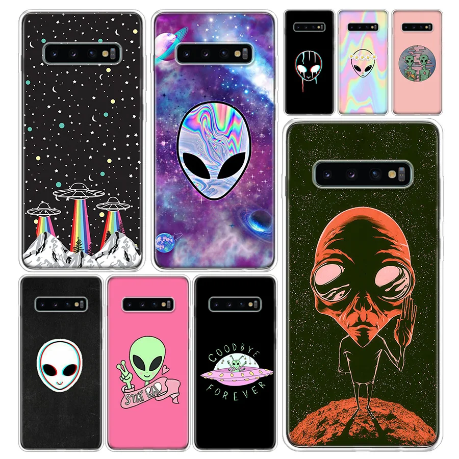 Alien Believe UFO Phone Case Cover For Samsung Galaxy S10 S20 S22 S21 FE Ultra S10E S9 S8 Plus + S7 Edge J4 Lite Coque