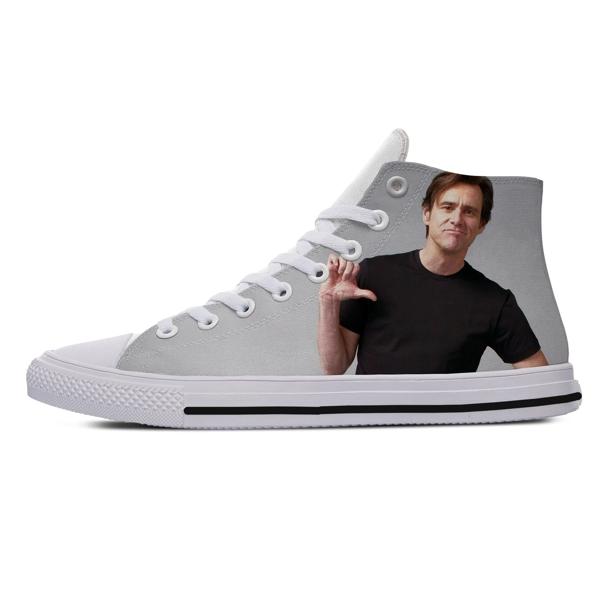 

Лидер продаж 2019, новейшая забавная обувь для отдыха Jim Carrey, легкие мужские модные дышащие удобные холщовые туфли Plimsolls для женщин