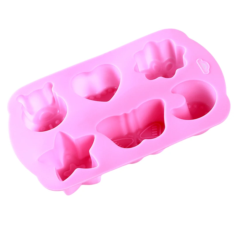 Силиконовая форма для мыла ручной работы 6 различных форм печенье фондан пирог