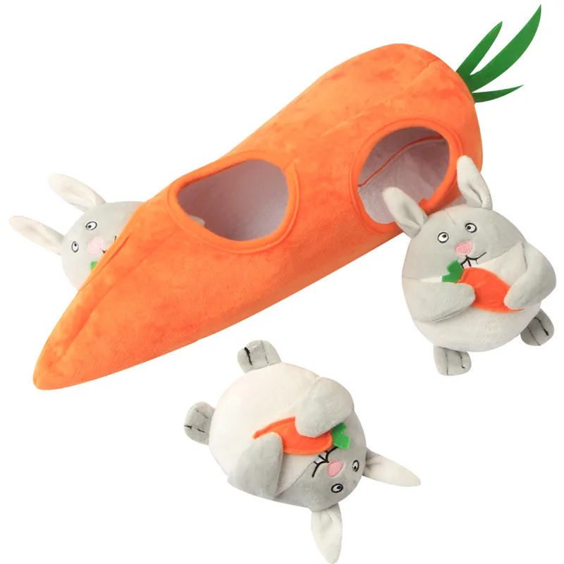 

Aapet 1pc Cat Teaser Toy Kitten Cute Carrot Shape With 3 Rats Cat Interactive Scratch Toy Plush Dog Molar Chew Toy Cat Supplies