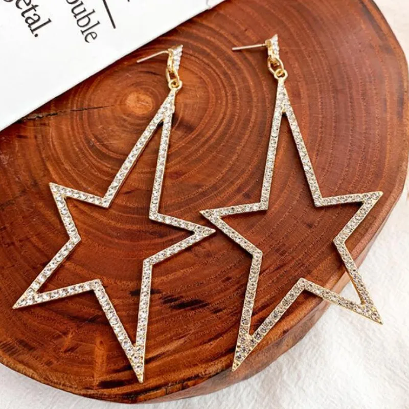 

Jewelry Gifts Women Exaggerated Big Five-pointed Star Dangle Earrings