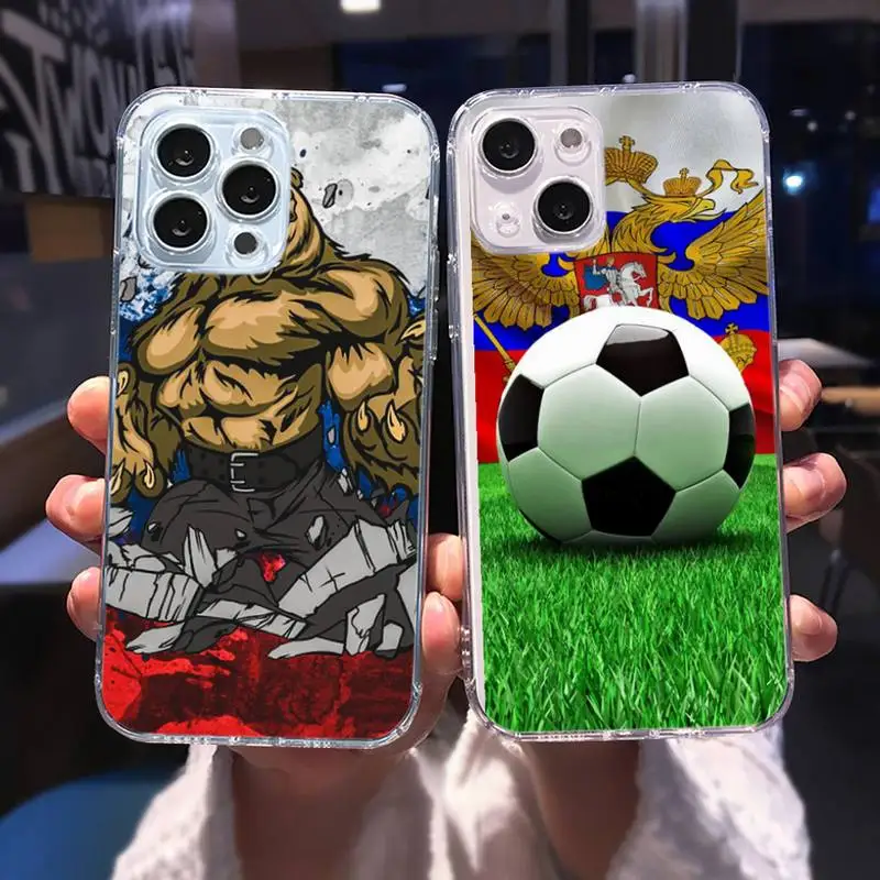 

Russian flag Phone Case For iphone 13 12 11 8 7 plus mini x xs xr pro max Transparent soft