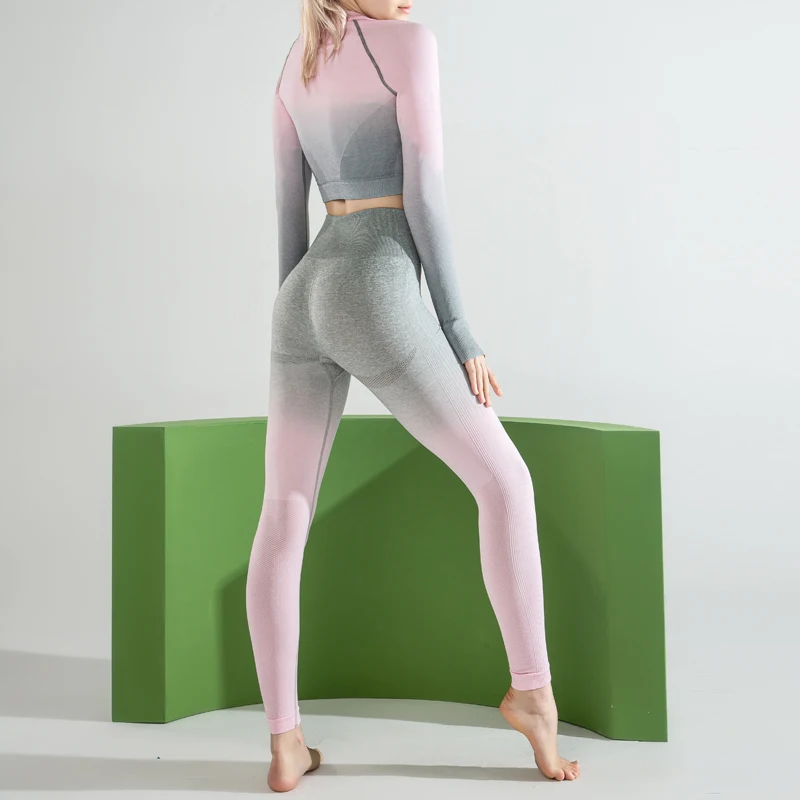 Женские бесшовные костюмы для йоги сексуальная женская одежда спортзала