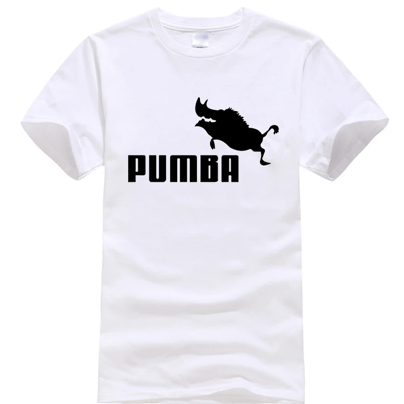 Новинка года, брендовые футболки homme Pumba, Мужская футболка с короткими рукавами, хлопок, летняя повседневная футболка для мальчиков, модная футболка - Цвет: White