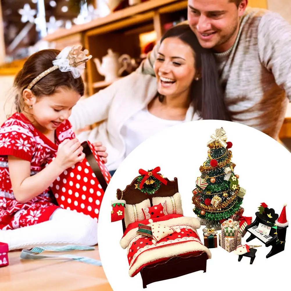 

DIY Christmas Furniture Lovely Handmade Model Toy Doll House Model Wooden Furniture Toys Birthday Cute Gifts Handmade