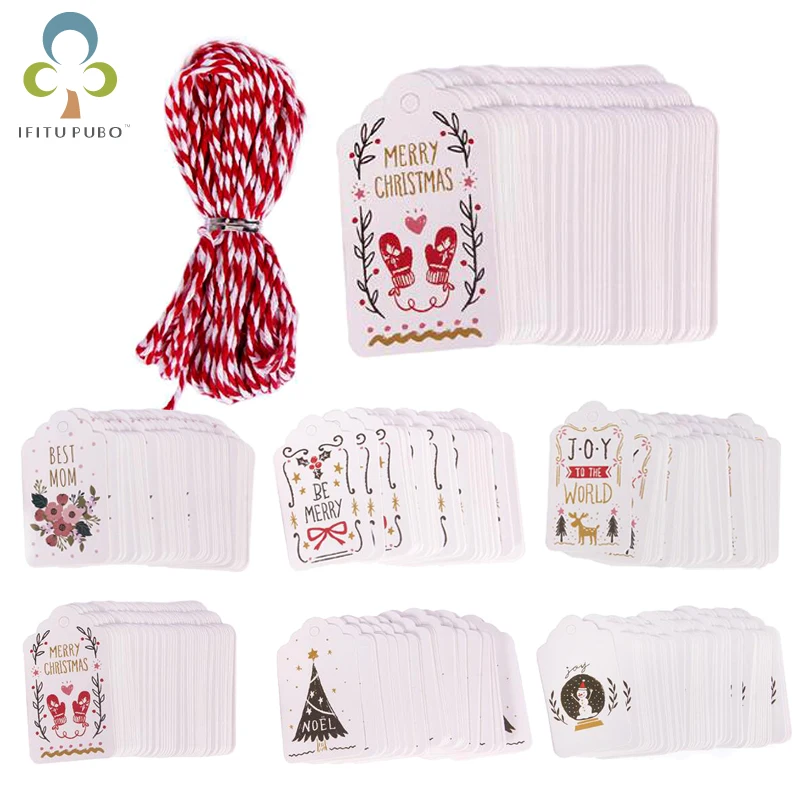 Уникальные подарочные бирки Merry Christmas 50 шт./лот бирка JOY TO WORLD маленькая карточка на
