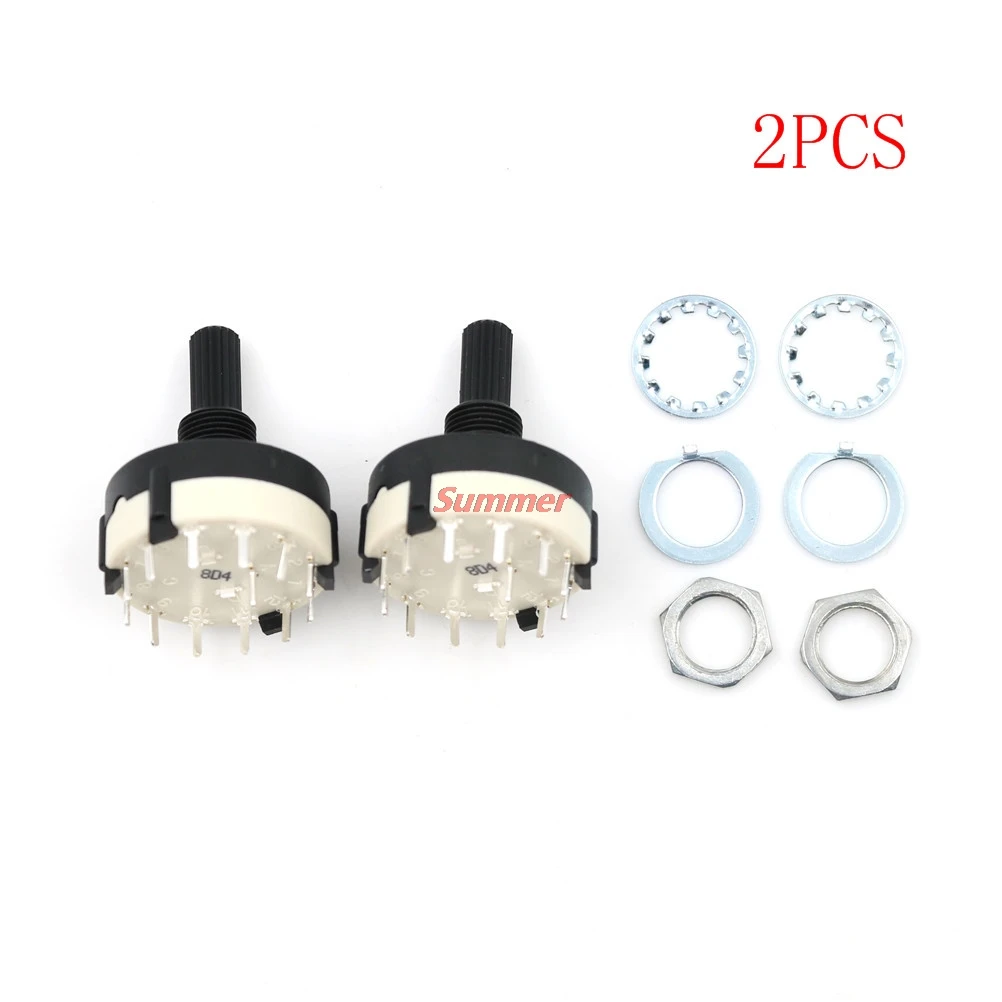 

Hot 2PCS 1 Pole Position 12 Selectable Band Rotary Channel Selector Switch Single Deck Rotary Switch Band Selector Plastic Metal