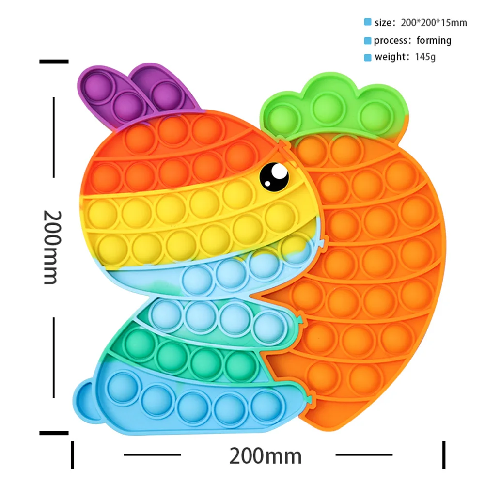 Cute Rabbit Carrot Push Bubble Toys Autism Needs Sensory Squeeze Stress Reliever Fidget Toy Simple Game Kid Adult Gifts | Игрушки и