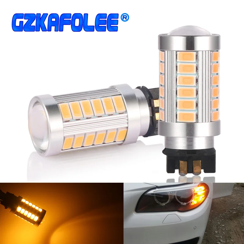 2X желтый Canbus PWY24W светодиодный PW24W лампы для BMW Volvo Volkswagen Peugeot Mercedes Benz сигнала