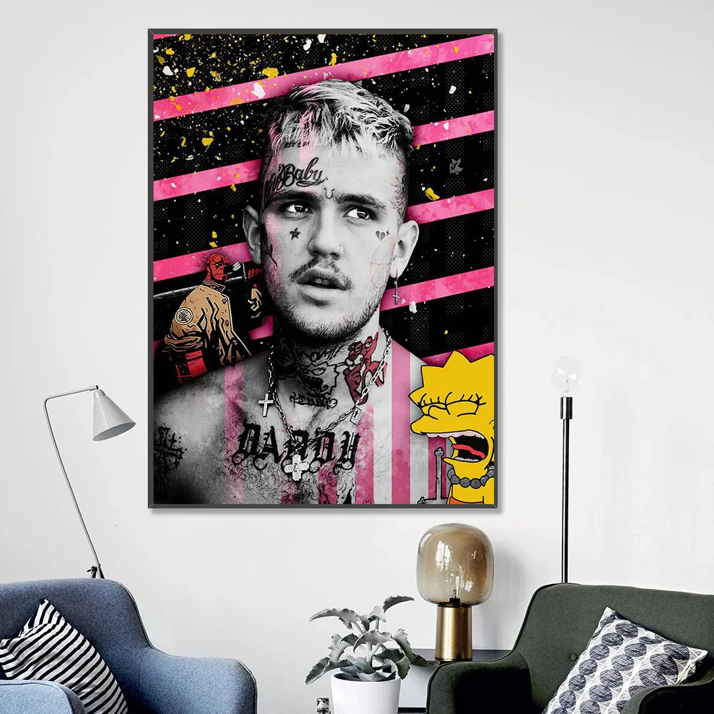 

Popular Rapper Lil Peep Pictures On Canvas Modern portrait Canvas Painting For Street Wall Graffiti Art Home Decor Cuadros