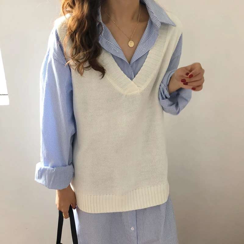 

New Female Sweater Women Winter Pullover Knitting Overszie Sleeveless Girls Tops Loose Sweaters Knitted Outerwear Thin Sexy