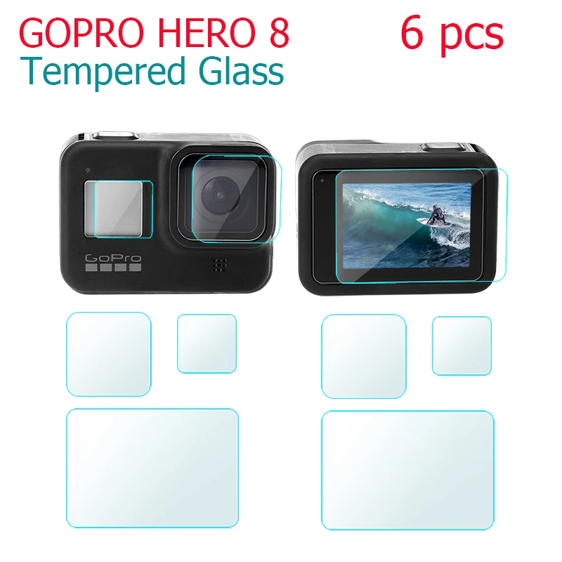 Набор аксессуаров для GoPro 8 Водонепроницаемый чехол Защитная пленка для экрана Защитный чехол для GoPro Hero 8 наборы аксессуаров