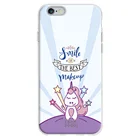 FunnyTechЧехол для Iphone 6чехол для Iphone 6S, фраза с единорогом Smile is the best makeup, рисунок, Иллюстрация 2