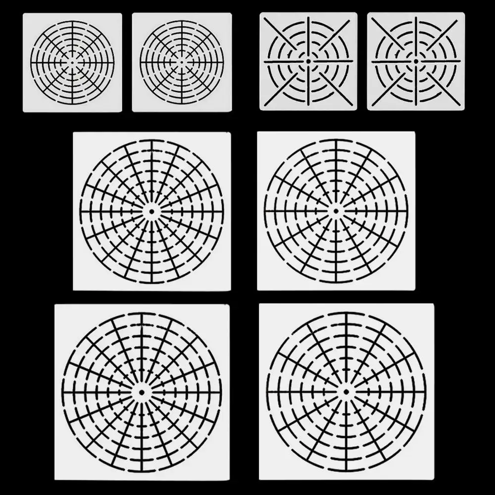8 шт многоразовые Mylar Мандала нажмите с силой так трафареты для картин Шаблоны