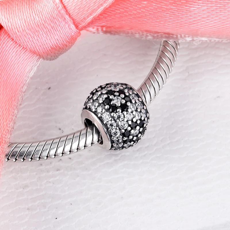 Подходит для Pandora Браслеты черного цвета со стразами вишня в цвету Подвески 100%