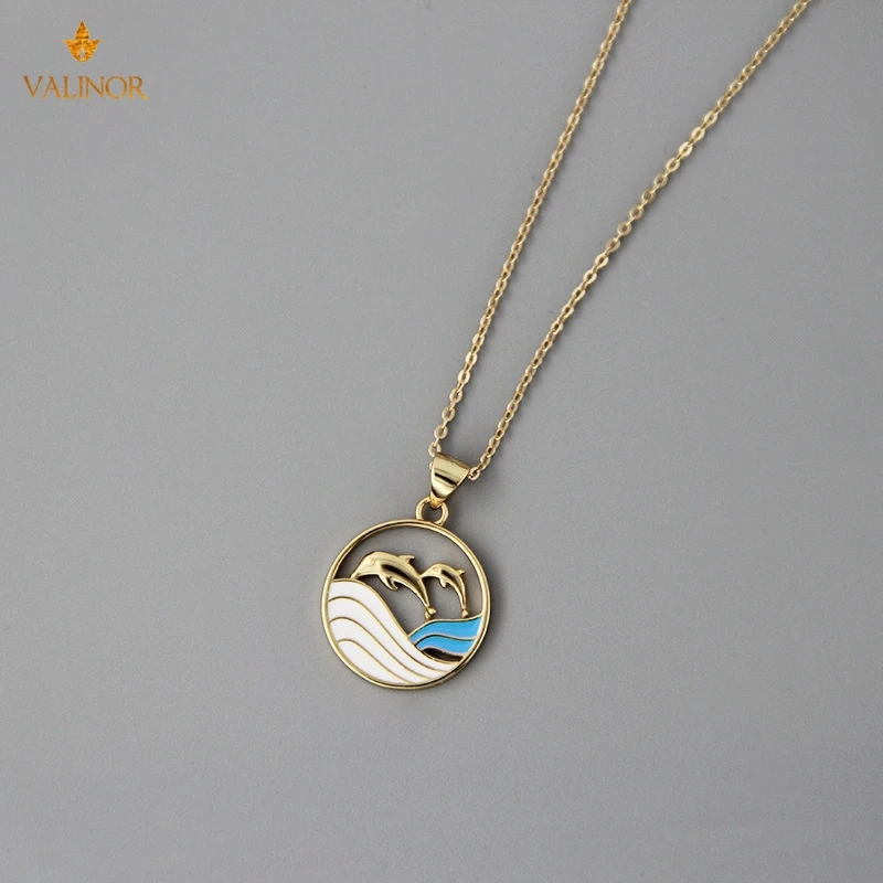 Дизайнерские Цепочки и ожерелья эпоксидная Dolphin Bay любителей Женская цепочка с