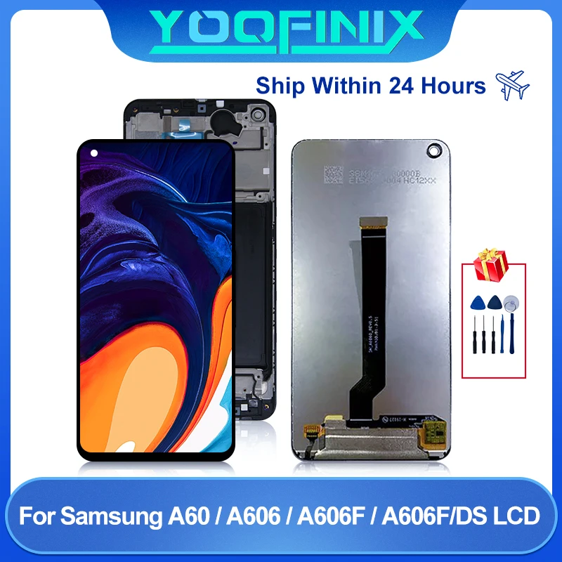 

Original For Samsung Galaxy A60 LCD Display Touch Screen Digitizer Display Replacement Parts For A606F A606Y/DS A606 Display LCD