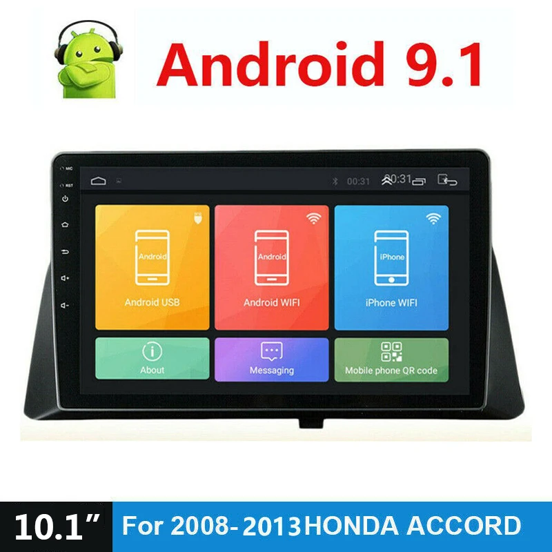 Автомагнитола 10 1 дюйма Android 9 2 Гб ОЗУ 32 ПЗУ GPS Navi с Bluetooth Usb Wi-Fi SWS для Honda Accord 2008-2013 |