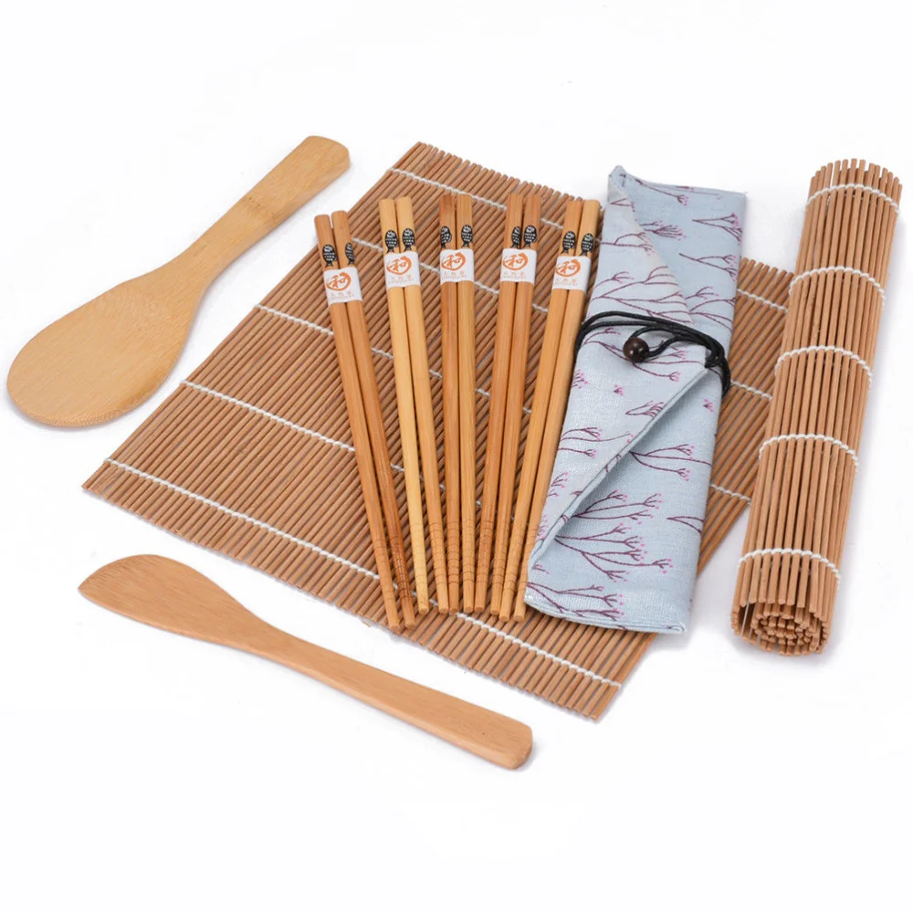 

30pcs/Set Bamboo DIY Sushi Making Kit Sushi Curtain Sushi Rolling Mats Rice Paddle Spoon Chopsticks Kitchen Cooking Tools