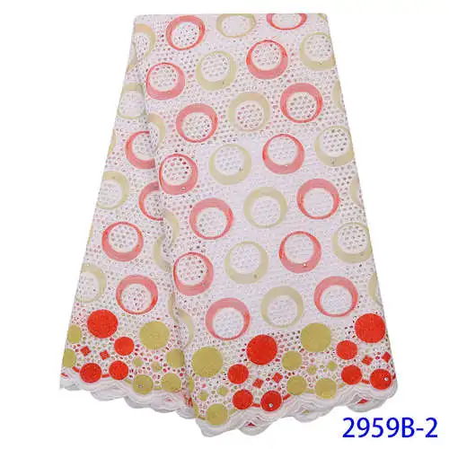 White Lace Fabric 2 NIAI африканская кружевная ткань высокое качество хлопок кружево для женщин платье кружевная ткань швейцарская вуаль кружево в швейцарской XY2959B-2 - Цвет: White Lace Fabric 2