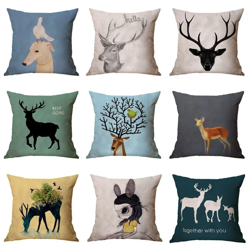 

2021 Hot Christmas Gift Black Eld Painting Pillowcase Winter Livingroom Bedroom Decoration Chair Boho Cushion Cover Wholesale
