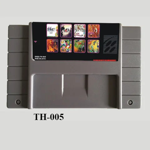 

16-битная большая серая игровая карта TH005 для игроков в США, 8-в-1, версия NTSC