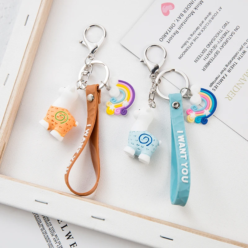 Creative Animal Key Chain Cute Alpaca Doll Keychain for Women Car Ring Bag Pendant Jewelry Gifts Wholesale | Украшения и