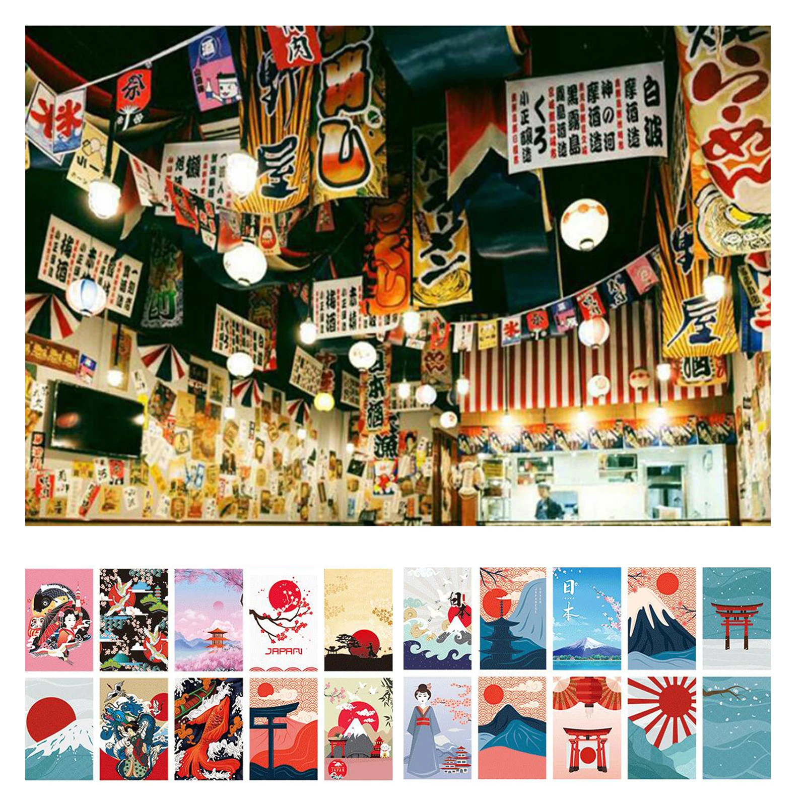 

Japanese Banner Bunting Flags Polyester Flags Sushi Restaurant Decor Type 1